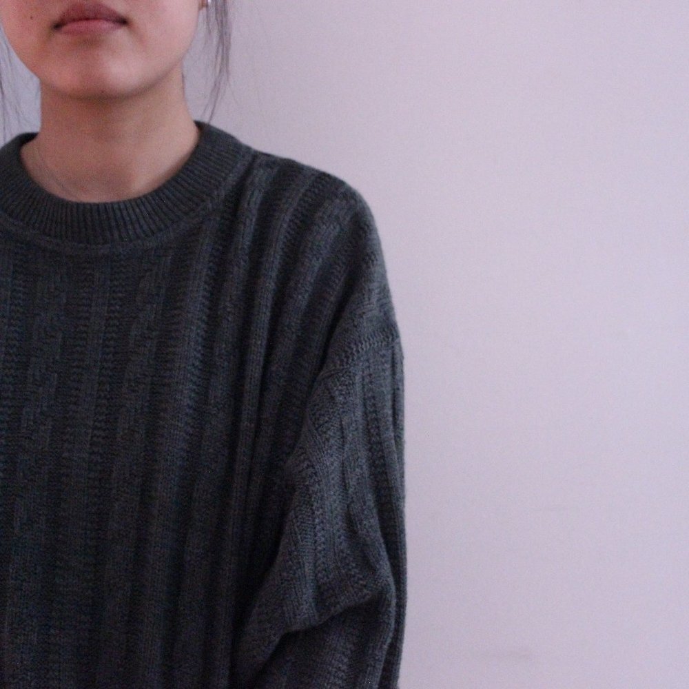 TIP TOP TAILORS Vintage Cable Sweater Green
